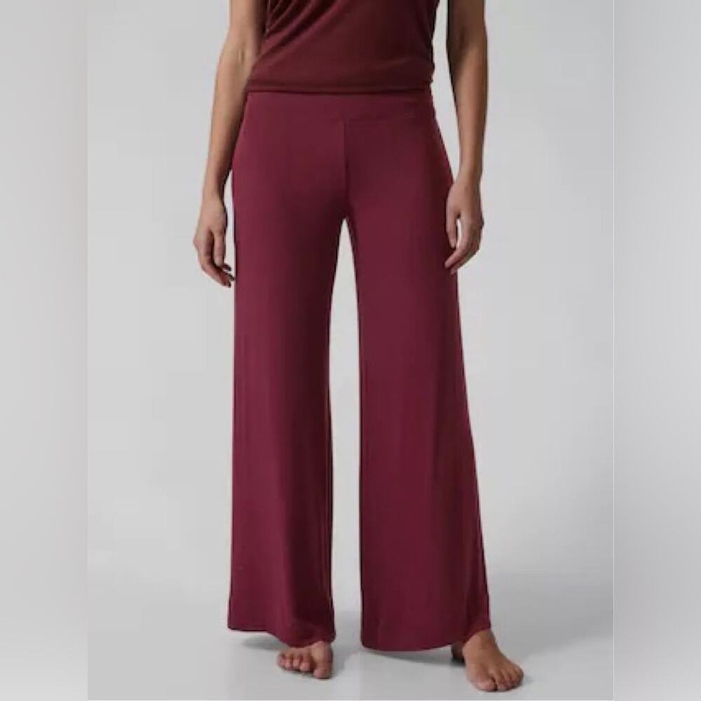 Athleta Well Rested Rib Sleep Wide Leg Lounge Stretch Pants Purple Size XL